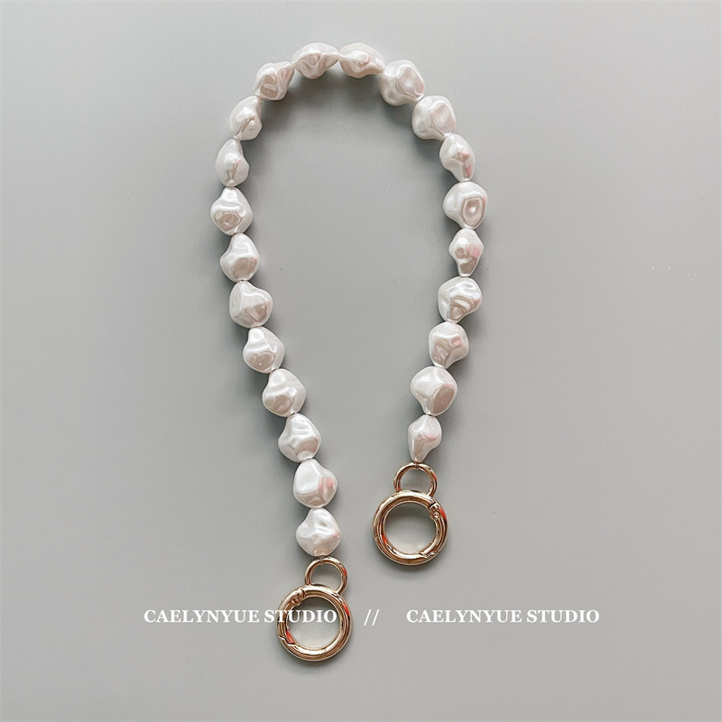 人造巴洛克异形珍珠包包链条手提单肩腋下手机壳防摔手机链装饰潮