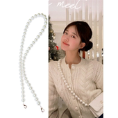 腋下斜挎包链珍珠链条包包配件包带珠珠肩带单买改造替换带子链子