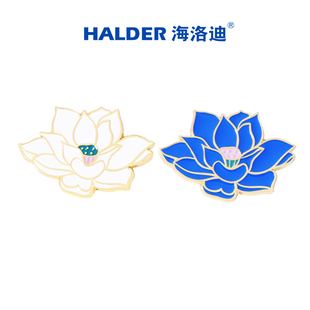 睡莲蓝花朵小饰品情侣胸针设计感小众 海洛迪莲花金属徽章莫奈