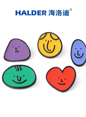 海洛迪六一儿童节创意色彩笑脸表情胸针书包装饰徽章美术生日礼物