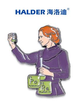 海洛迪居里夫人金属徽章化学理科课代表胸针校园师生教师节礼物