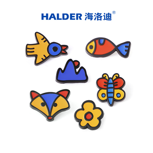 海洛迪童趣金属胸针远山花朵小鱼飞鸟狐狸蝴蝶小朋友奖励徽章礼物