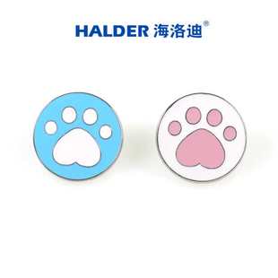海洛迪卡通印章猫咪爪子勋章可爱日系情侣闺蜜金属徽章胸针小众