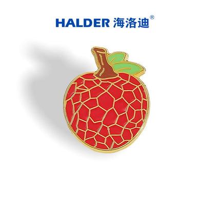 海洛迪岭南水果胸针荔枝金属徽章简约风书包装饰水果店伴手礼品