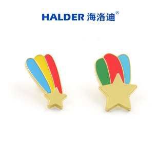 海洛迪流星雨许愿彩虹色星星合金属胸针学院风扣针书包简易徽章