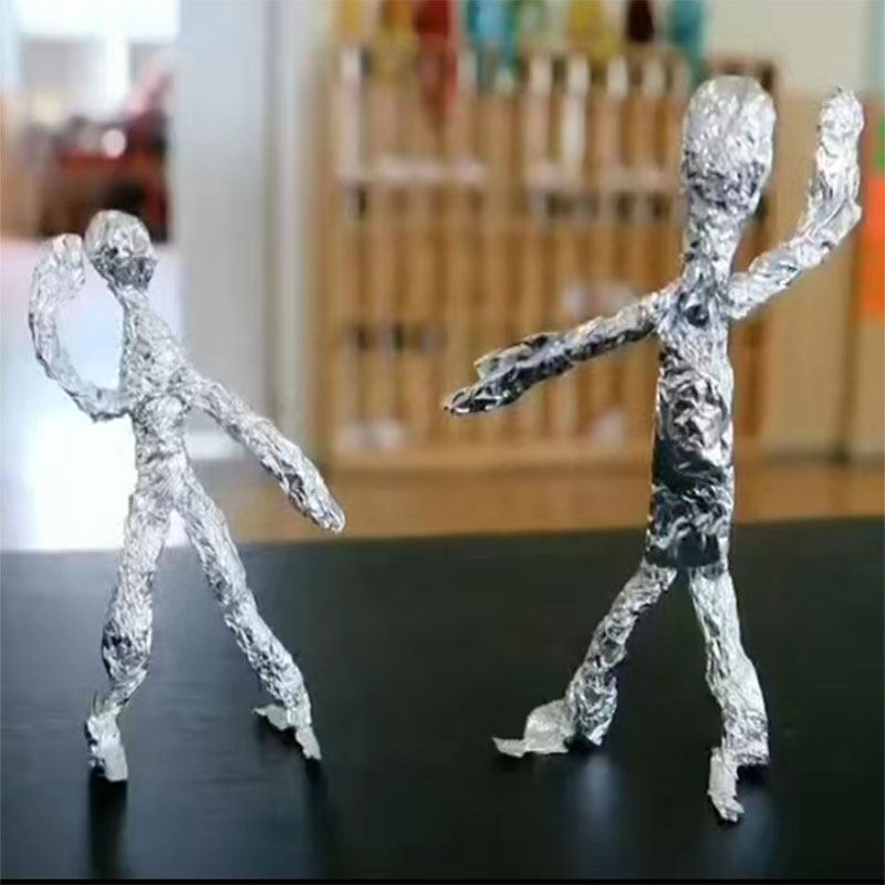 手工运动机器小人绘画铝箔纸