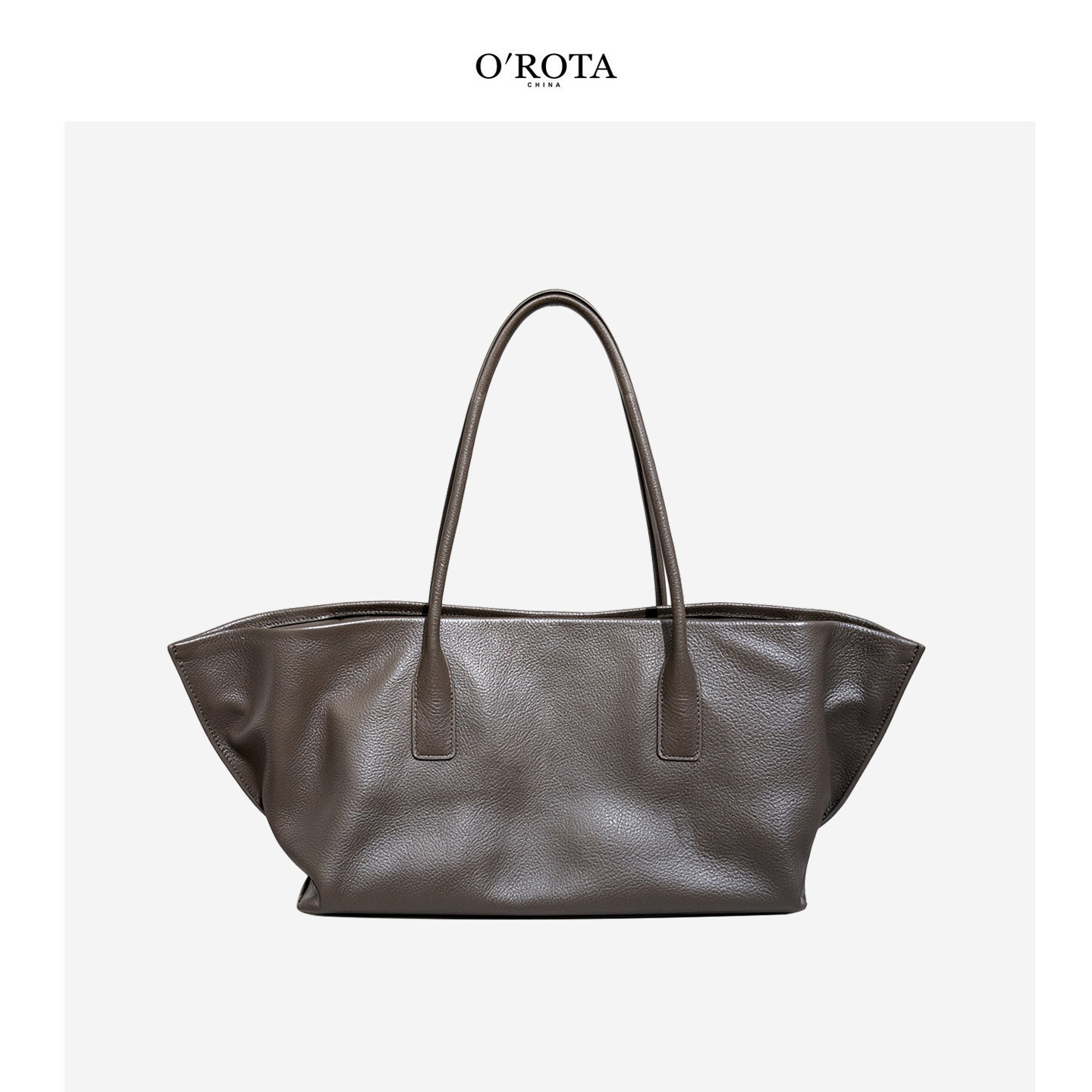 O'ROTA头层牛皮大容量通勤托特包