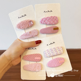 韩系手工发夹女bb夹简约百搭时尚碎发夹发饰儿童布艺发夹碎发夹