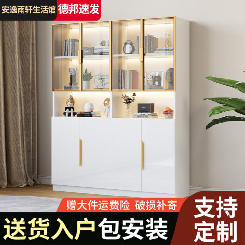新款防尘轻奢组合玻璃柜书柜