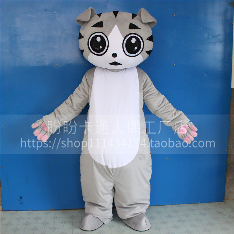 定制暖场道具布偶人穿运动会英短银渐层猫咪玩偶毛绒卡通人偶服装