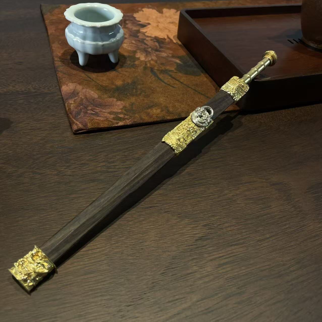 微型古代迷你汉剑小宝剑茶室玄关客厅摆件龙泉武器十大名剑未开刃