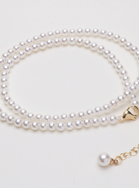 时尚贝壳珍珠颈链女轻奢法式复古