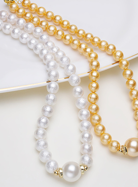 仿日本棉花珍珠项链女时尚