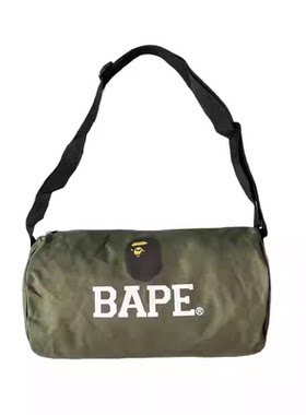 BAPE军绿旅行水桶包男女通用