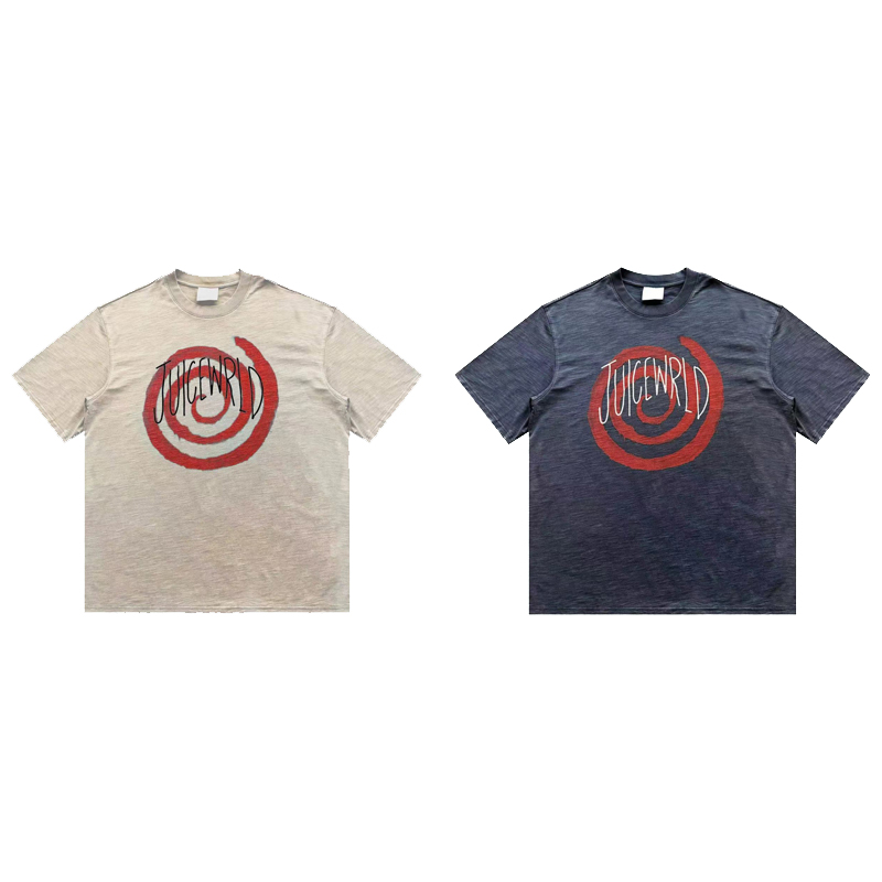 Juice WRLD SS24旋涡LOGO字母印花圆领套头短袖T恤