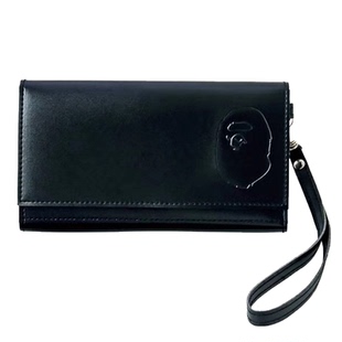 BAPE日本杂志附录压花皮质长款 钱包简约休闲手拿包皮包卡包