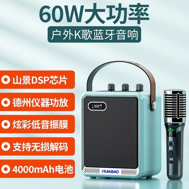 华宝户外便携式K歌音响麦克风一体带声卡广场舞蓝牙乐器小型音箱图片