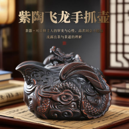 紫陶茶壶泡茶专用单个手抓壶家用复古手工泡茶壶茶水分离茶具高档
