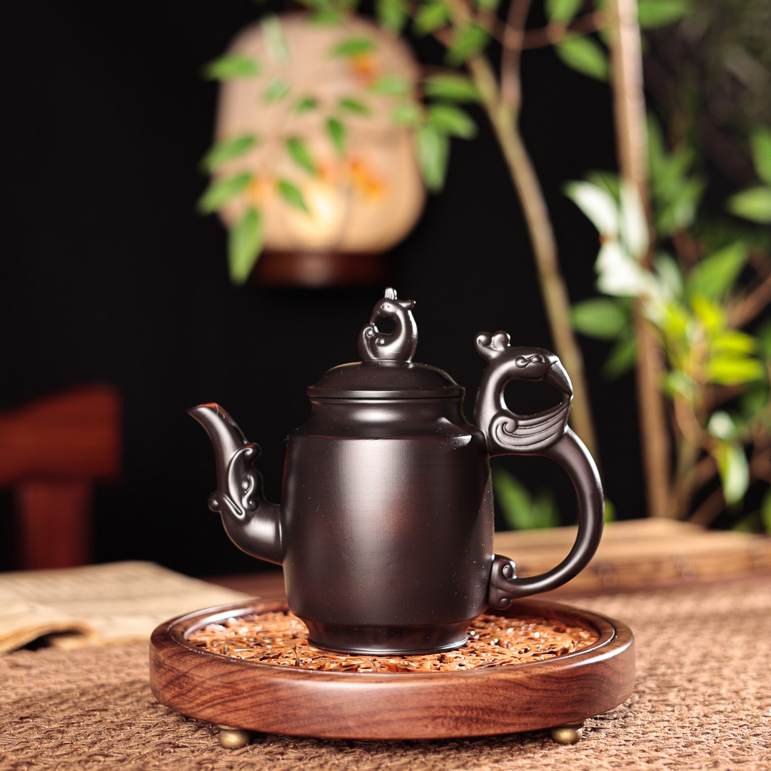 紫陶凤舞九天凤鸣壶家用办公大容量高档国工经典功夫泡茶壶250ml