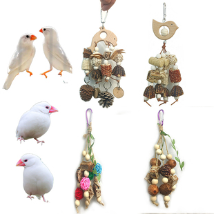 珍珠鸟七彩文鸟专用玩具啃咬磨牙棒芙蓉鸟金丝雀小鸟笼子造景用品