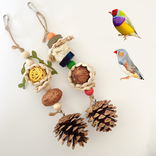 七彩文鸟珍珠鸟啃咬解压磨牙棒小鸟专用玩具鸟笼子百灵鸟造景用品