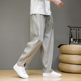 2023春夏季男士麻色长裤宽松棉麻风休闲裤D833P65，男装休闲裤，星座312B-2