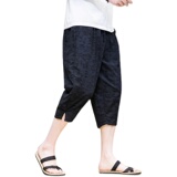 2023夏季新款山水提花全棉休闲风男裤宽松七分裤D764P60，男装休闲裤，星座312B-2
