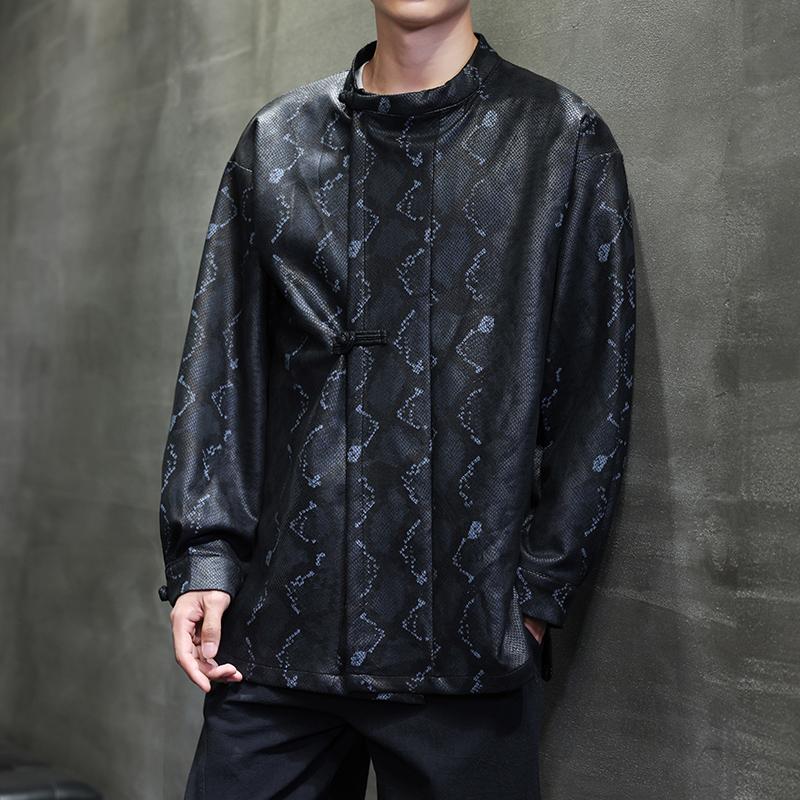 2025春季新中式新品男款蛇纹装盘扣外套D947P85,男装民族服装,星座312B-2