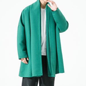 2023秋冬新款风加厚夹棉提花无扣开衫外套汉服风衣D802P135图片