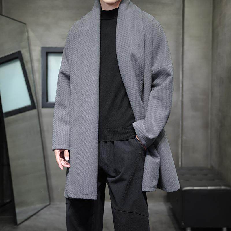2025冬季风开衫低调立体斜纹长袖披风男外套呢大衣D909P135,男装毛呢大衣,星座312B-2