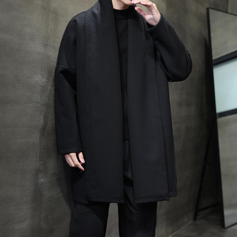 2025冬季风开衫低调立体斜纹长袖披风男外套呢大衣D909P135,男装毛呢大衣,星座312B-2
