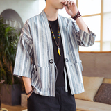 21春季新款风条纹七分袖男士开衫D553P60，男装夹克，星座312B-2