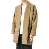 2023秋冬新款风汉服开衫夹棉提花男风衣男士披风外套D804P100，男装风衣，星座312B-2