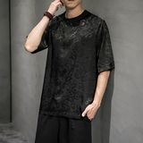 2023夏季新款圆领男款防龙纹提花T恤D651P45，男装T恤，星座312B-2