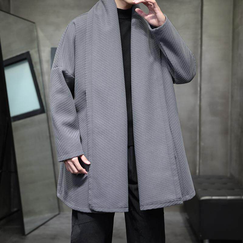 2025冬季风开衫低调立体斜纹长袖披风男外套呢大衣D909P135,男装毛呢大衣,星座312B-2