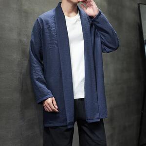 春季外套男士中长款风衣汉服披风风禅服开衫宽松道袍D948P70图片