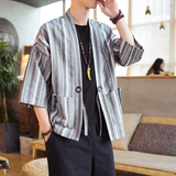 21春季新款中国风条纹七分袖男士开衫D553P60，男装夹克，星座312B-2
