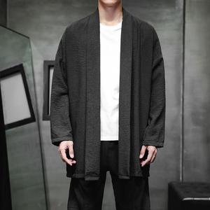 春季外套男士中长款风衣汉服披风风禅服开衫宽松道袍D948P70图片