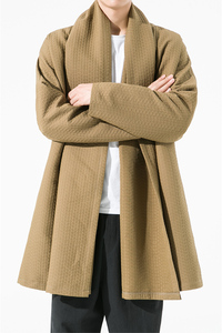 2023秋冬新款风加厚夹棉提花无扣开衫外套汉服风衣D802P135图片