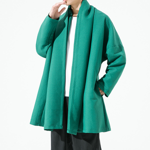 2023秋冬新款风加厚夹棉提花无扣开衫外套汉服风衣D802P135