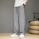 2023夏季男士麻色长裤宽松棉麻风休闲裤D833P65，男装休闲裤，星座312B-2