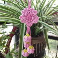 成品手鉤櫻花鈴蘭花掛件車內(nèi)后視鏡掛飾包包掛件送閨蜜女朋友禮品