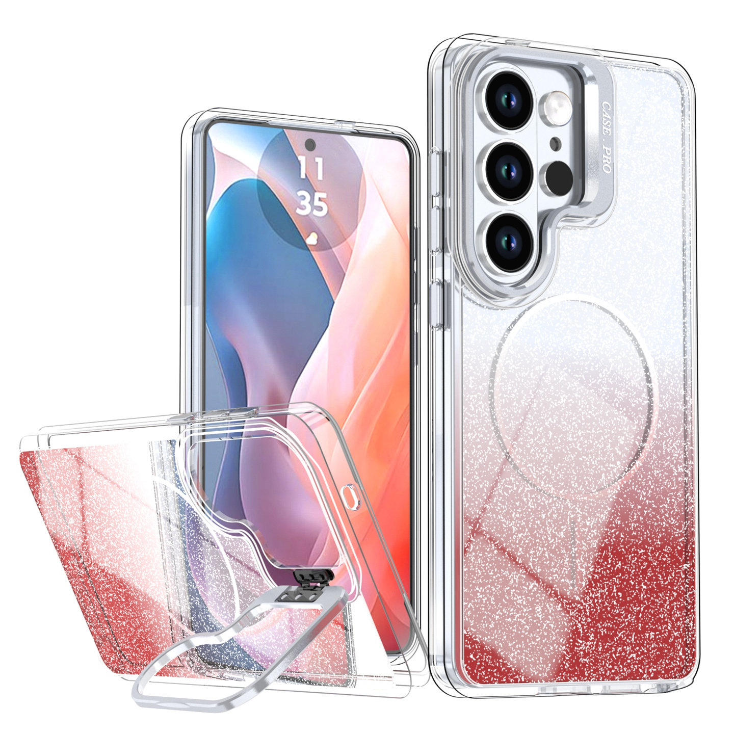 渐变星河透明适用三星s26ultra手机壳磁吸s25+plus镜头支架s24FE高级感edge全包软边s25u1tra防摔glaxy保护套