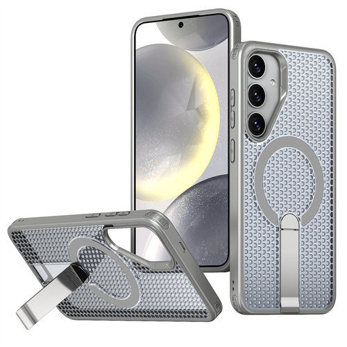 冰感网孔透气散热适用三星s25ultra手机壳透明磁吸Galaxys24+plus支架s23U超薄高级uitra防指纹s25十磨砂外壳