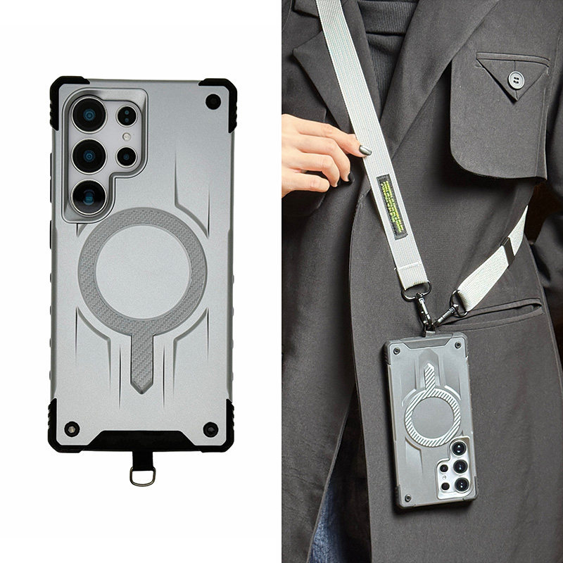 挂绳斜挎适用三星s25+手机壳磁吸充电s24plus可背s23ultra背带FE挂脖吊绳十气囊防摔A36A56A17新款edge男外壳