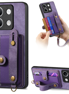 腕带支架适用红米note14手机壳13pro全包防摔小米14T卡包k70放卡片k60至尊版硅胶11pro+手绳12urbo保护套男女