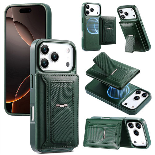 磁吸翻盖卡包适用苹果18pro手机壳折叠支架17promax可装卡iPhone16e插卡15plus放卡14钱包卡夹13皮质强磁性套