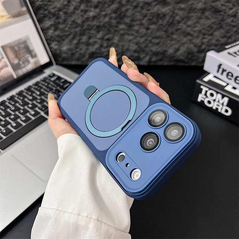 镜头膜带支架一体适用苹果17pro手机壳磁吸iPhone17e新款支点16promax撞色15plu指环扣14s防指纹13防摔12外壳