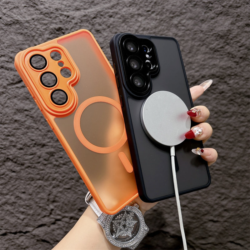 自带镜头膜适用三星S26ultra磁吸手机壳S25edge磨砂透明S24+高级感s23fe防摔s26u全包S25u防指纹A56A36保护套