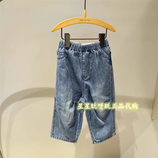 JNBY童装 正品 百搭2025秋 现货 牛仔长裤 YP9E10040 595 jnby